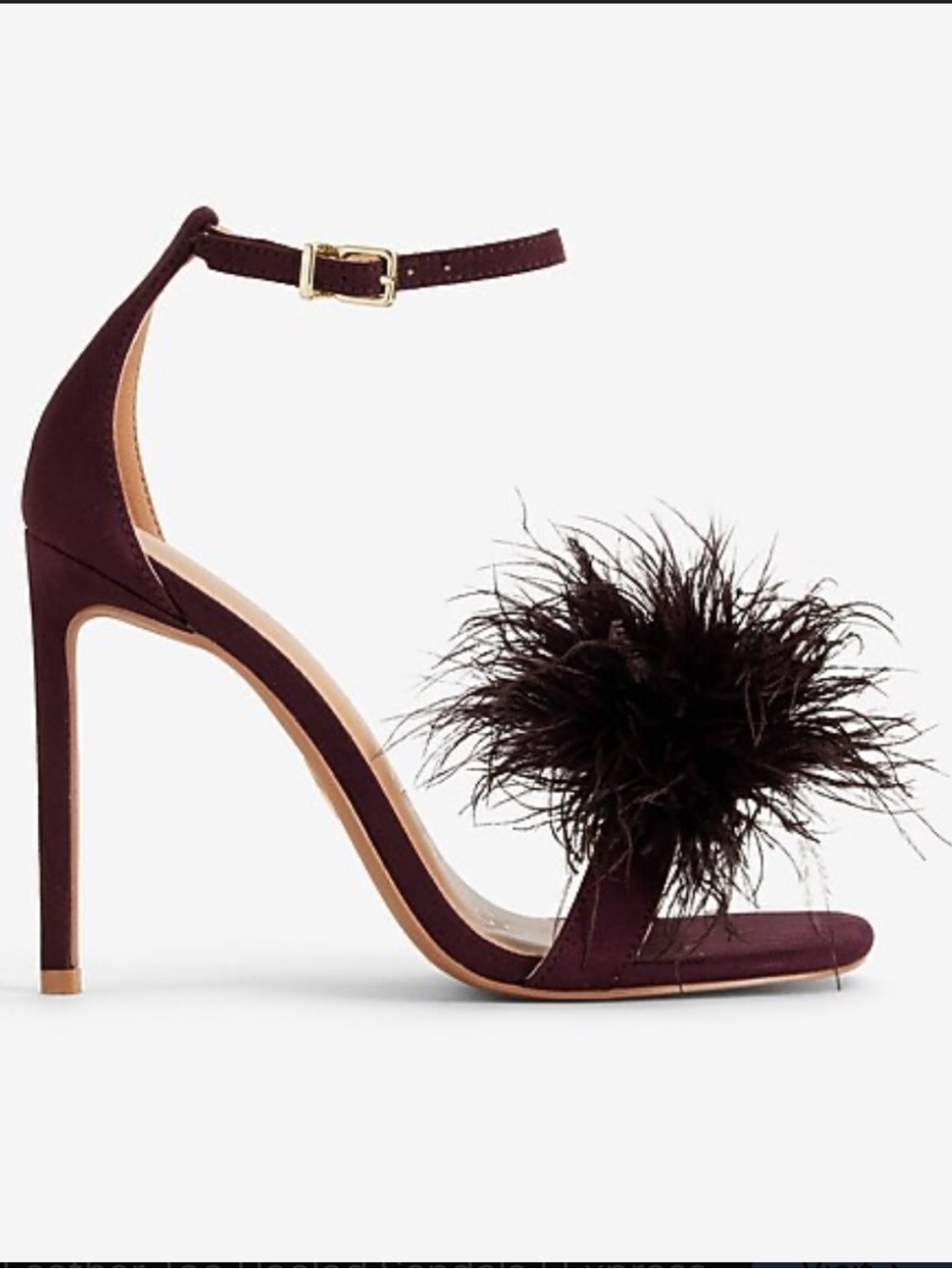 Express Feather Toe Heeled Heels Plum - Size 7.5W - Brand New With Tags